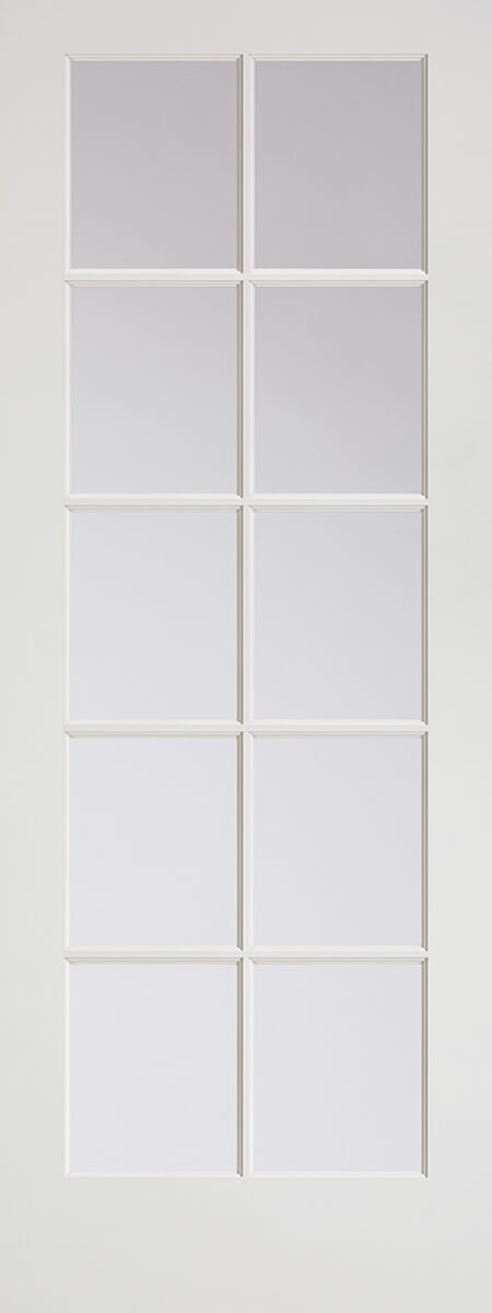 10-Panel Clear Glass Door