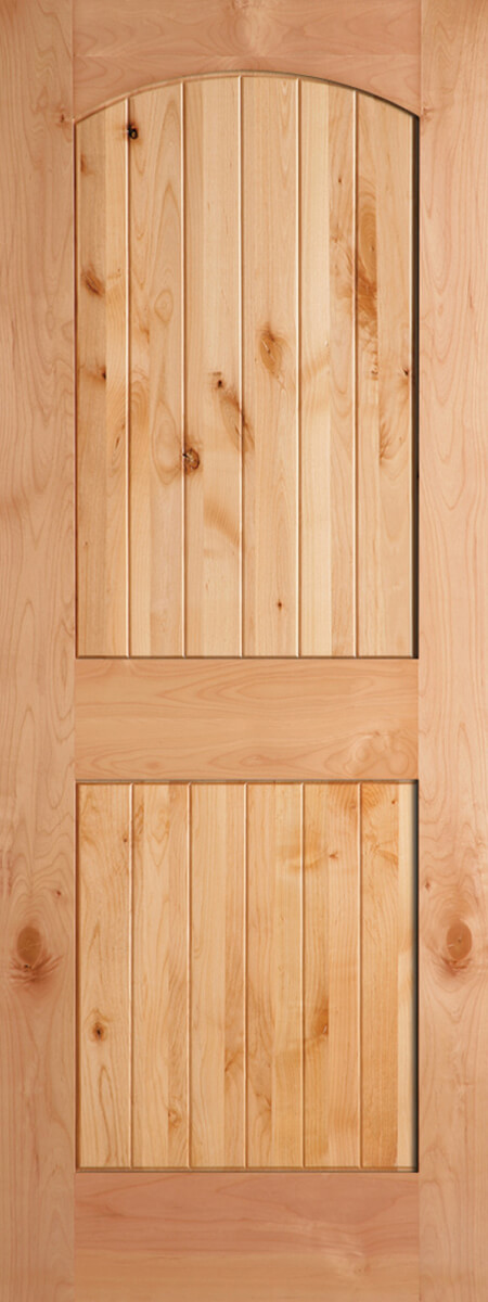 Knotty Alder 2-Panel Arch V-Groove Door